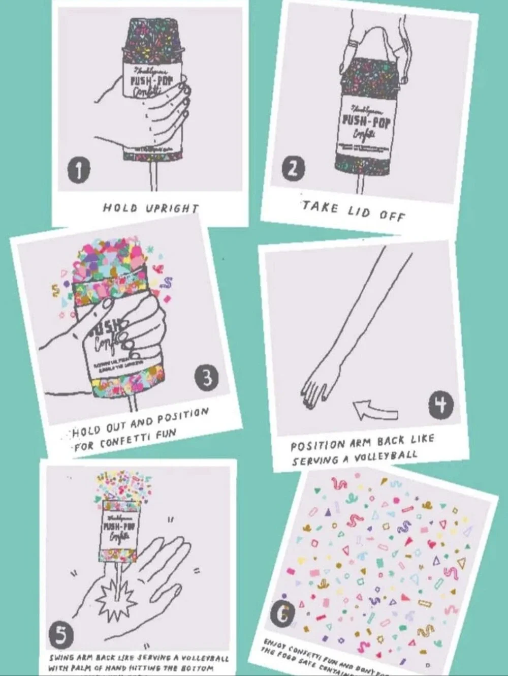 Confetti push pops from Thimblepress, party poppers